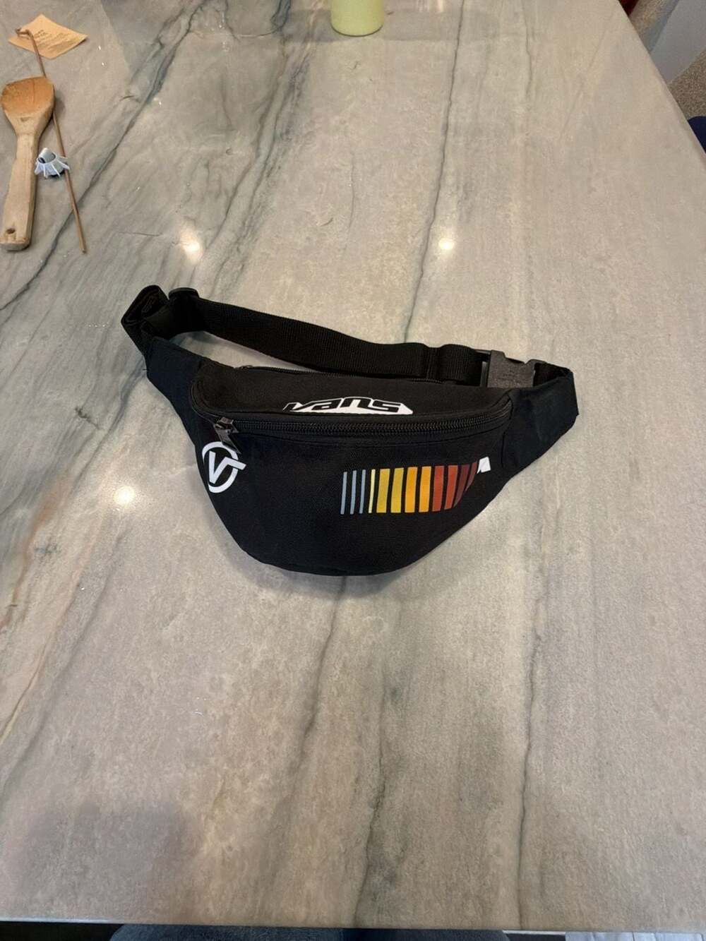 Vans Black Crossbody Bum Bag with Bar and Logo